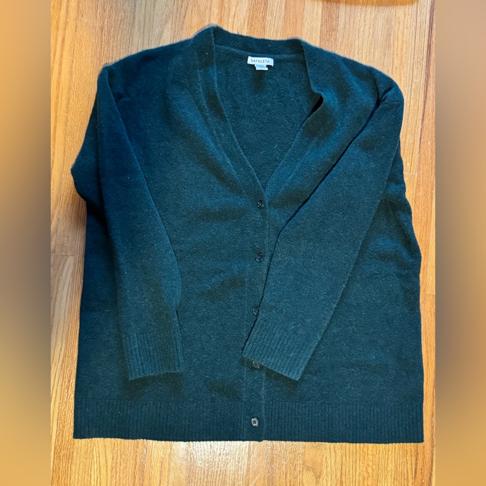 Womens Sweater Athleta IX evergreen cardigan button v neck